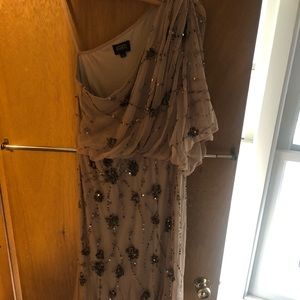 One shoulder sequin gown
